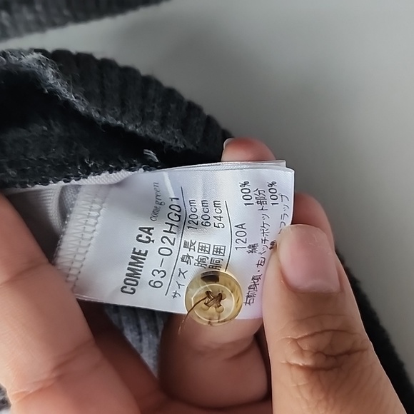 Comme Ca Mixed Material Button Up Shirt Knit Cardigan - Picture 7 of 8